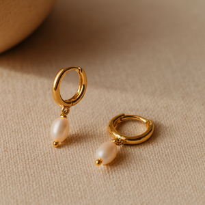 ต่างหูแบบห่วงประดับมุก - Product Image 5