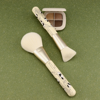 Ensemble de 14 pinceaux de maquillage à imprimé panda, poils de chèvre, manche en bois, logo personnalisé, vente en gros