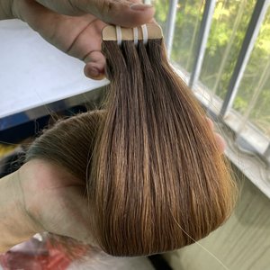 Extensión de cabello humano brasileño sin procesar, 100%, cinta de chorro recta, venta al por mayor - Product Image 5