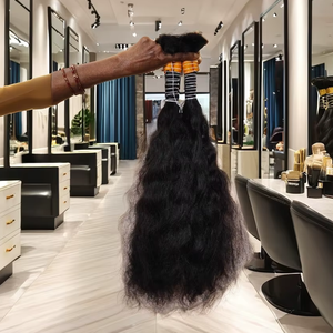 100% cheveux humains Afro crépus en vrac 30/1b/30 personnaliser la couleur 12A pas cher Afro crépus en vrac cheveux humains pour le tressage - Product Image 1