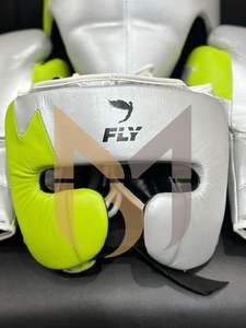 Ensemble de boxe de haute qualité, fabrication en gros, sur mesure, bleu foncé, cuir véritable, lacets, équipement de combat confortable pour le sparring - Product Image 2