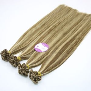 Extensiones de pelo de trama hecha a mano, cabello humano de doble estiramiento, precio al por mayor - Product Image 3