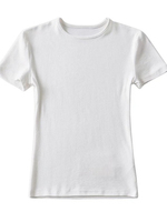 T-shirt en coton uni pour femme, coupe slim, col rond, manches courtes, été, personnalisable avec logo, vente en gros