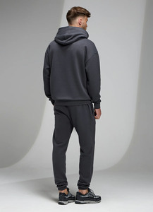 Custom Snow Marl Establecido Relaxed Fit Chándal Sudadera con capucha y Jogger con bolsillo Pantalones de chándal Conjunto de dos piezas Gimnasio y ropa deportiva - Product Image 2
