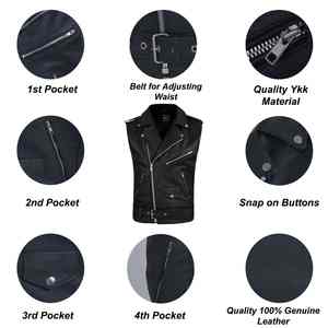 2025 Chaleco de cuero personalizable para hombre estilo moderno Americano transpirable a prueba de viento Reversible con decoración de botones para invierno - Product Image 6