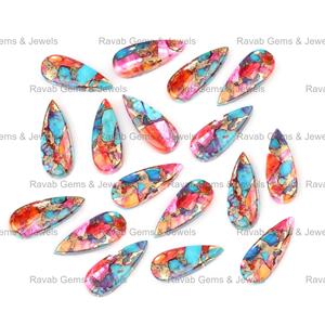 10X25มม. ทรงลูกแพร์อัญมณีสีทองแดงผสมหอยนางรมสีม่วงชมพูธรรมชาติสำหรับทำเครื่องประดับขายส่ง - Product Image 1