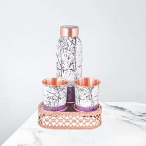 Vasos de cobre grabados de primera calidad para entusiastas de la salud Propiedades inspiradas en Ayurveda para mejorar la inmunidad - Product Image 4