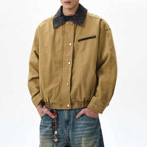 Veste bomber pour homme, tendance streetwear, 100% coton, écologique, toutes les couleurs, respirante, col rabattu, hiver, extérieur, toile enduite - Product Image 5