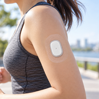 Sur-pansement personnalisé en PU haute adhérence découpé sur mesure pour CGM avec adhésif acrylique, couverture de capteur transparente OEM ODM