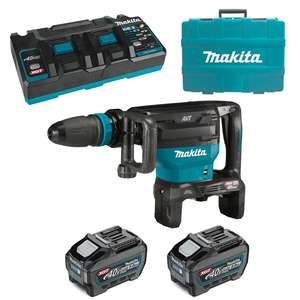 NUEVO Y AUTÉNTICO Kit Combinado de Martillo Demoledor Inalámbrico Makita HM002GT201 80V Max (40Vx2) SDS Max Sin Escobillas - Product Image 4