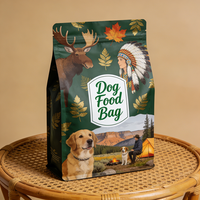 Sacs d'emballage pour aliments pour animaux de compagnie, personnalisés avec logo, finition mate, fond plat, en Mylar, avec fermeture éclair réutilisable, vente en gros