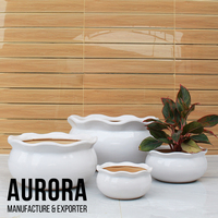 Pots de fleurs en céramique émaillée pour la maison et le jardin, prix compétitif, écologiques, élégants, avec trou de drainage, durables, légers