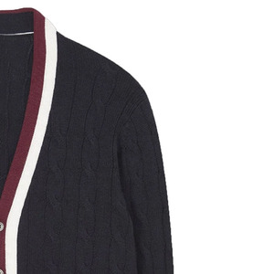 Pull en cachemire léger et tendance avec un motif en tricot, col en V, vêtements pour hommes, cardigan en tricot tendance pour hommes - Product Image 4