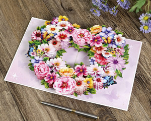 Wholesale HMG Popup <b>Paper</b> Customized <b>Handmade</b> 3D Pop-up Greeting Cards with Offset Printing for Happy Birthday or Mother's Day - Product Image 2