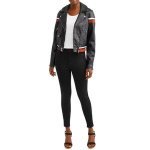 แจ็กเก็ตหนังโอเวอร์ไซส์ลำลองสำหรับผู้หญิงเสื้อผ้าแนวสตรีทบุผ้าบางสำหรับฤดูหนาวขนาดใหญ่พิเศษออกแบบได้ตามต้องการ - Product Image 2