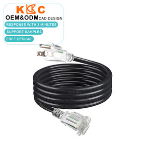 Câble d'alimentation électrique flexible avec extrémité éclairée, adaptateur de prise américaine à prise murale, 16 AWG, 3 broches, mis à la terre, calibre 16/3, durable - Product Image 2