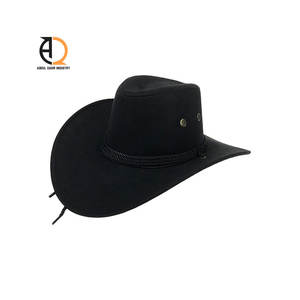 Sombrero Fedora de Lana Occidental de Alta Calidad con Ala de Cuero, Estilo Vaquero, Diseño de Moda para Mujer - Product Image 2