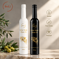 Bouteille d'huile d'olive en verre noir et blanc |   Bouteilles en verre de 750 ml |   Bouteille d'huile d'olive |   Emballage méditerranéen pour bouteilles d'huiles