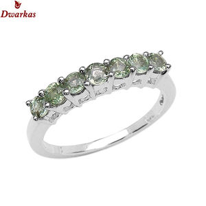 Anillo popular de primera calidad, plata de ley 925, con piedra preciosa de amatista verde, anillo de eternidad para mujer, regalo de boda o compromiso - Product Image 1