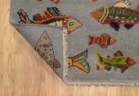 TAPIS TAPIS haute laine poisson tapis terre cuite thème nautique tapis Art Marine Design persan tapis pour vivre décor à la maison ensemble