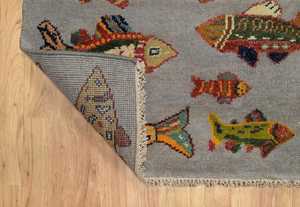 CARPET <b>RUGS</b> high Wool Fish <b>Rug</b> Terracotta Nautical Theme Carpet Art Marine Design Persian Area <b>Rug</b> for Living Home Decor Set - Product Image 5