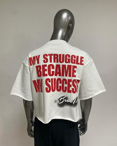 Caja de camisetas de alta calidad personalizada, camisetas de gran tamaño, ropa de calle de peso pesado 100% algodón Boxy Fit, camiseta recortada para hombres - Product Image 2