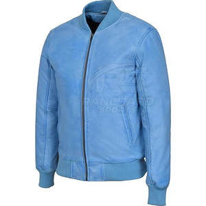 Blouson aviateur en cuir moderne, décontracté, élégant, confortable, blouson aviateur en cuir souple, tendance, classique, vêtement à la mode - Product Image 3