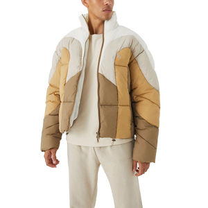 Vente en gros OEM de haute qualité, mode de rue haut de gamme, veste bomber réversible écologique en laine doublée pour homme, col montant, capuche, hiver - Product Image 1