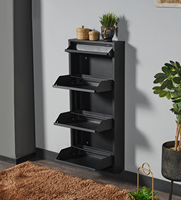 5003+ Plus Moderno Zapatero Extensible de Acero Inoxidable, Mueble para el Hogar, Sala de Estar, Entrada, Montaje en Pared, Ecológico, Origen Turquía