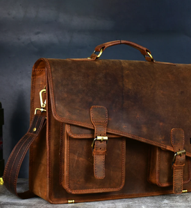 Bolsa de abogados, bolsa de cuero de grano completo, bolsa de trabajo, angustia, mensajero computadora Sling Regalos para Él Maletín de cuero Hombre - Product Image 2