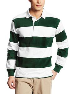 เสื้อรักบี้แบบสั่งทำพิเศษ ระบายอากาศได้ดี เสื้อรักบี้แบบยูนิเซ็กซ์ ผ้าฝ้ายหนา 100% เย็บลายทาง แขนยาว - Product Image 5