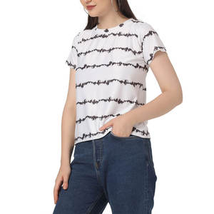 Diseño único Mujer Camiseta de verano Bajo Moq Tela cómoda Mujeres de calidad superior Sublimación Ringer Camisetas - Product Image 2