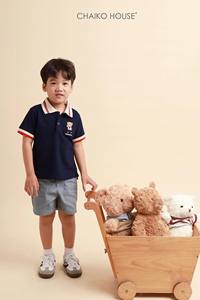 ชุดเสื้อผ้าเด็กผู้ชายลายการ์ตูนปักคุณภาพสูง ผ้าฝ้าย 100% พร้อมส่ง 2 ชิ้น สีน้ำเงินเข้ม -Jayden - Product Image 2