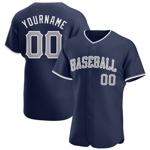 Direct Engro Sportswear Industry Maillot de baseball authentique gris marine personnalisé respirant grande taille - Product Image 1