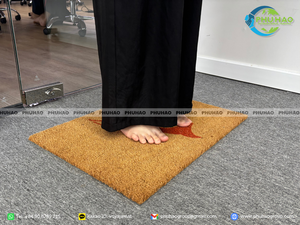 Tapete de Fibra Natural de Coco para Interiores, Tapete Rectangular Marrón de Uso Doméstico - Product Image 3