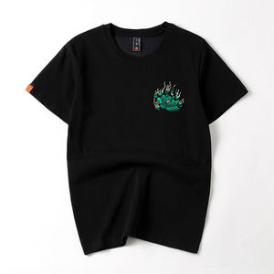 T-shirts d'été pour hommes Lettres de broderie colorées T-shirt en coton unisexe Vêtements pour hommes Chemises brodées en chenille Street Wear - Product Image 3