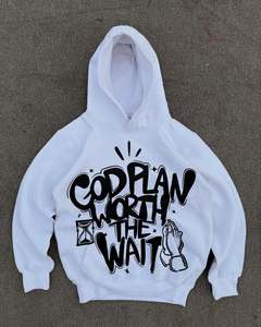 Custom <b>Men's</b> Eco-Friendly Streetwear Hoodie & Set-100% Cotton Fit Tracksuit with Acid Wash & Puff Printed Logo - Product Image 2