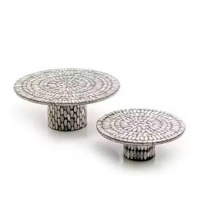 Ensemble de supports à gâteaux arrondis MOP Présentoir à gâteaux artisanaux multi-décoratifs Présentoirs de service du fabricant indien à bas quantité minimale de commande - Product Image 5