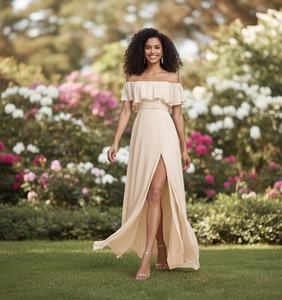 Robe de soirée européenne américaine à col carré sans manches en mousseline de soie, coupe trapèze, longueur au sol, volants, taille naturelle, élégante, pour l'été - Product Image 1