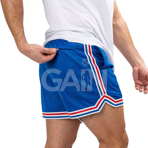 กางเกงขาสั้นตาข่ายสำหรับผู้ชายกางเกงขาสั้นขนาดใหญ่น้ำหนักเบาสำหรับใช้กลางแจ้งโลโก้ได้ตามต้องการ - Product Image 4