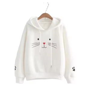 เสื้อฮู้ดขนแกะ100% พิมพ์ลายทรงครอปไซส์ใหญ่พิเศษโลโก้ตามสั่ง - Product Image 1