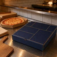 Boîte à pizza pour emporter avec intérieur doublé de papier aluminium, personnalisable, en carton ondulé, emballage alimentaire en gros