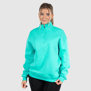 OEM French Terry hombres cuarto media cremallera sudadera 100% algodón tallas grandes técnicas de invierno lavado con diamantes de imitación personalizado de gran tamaño - Product Image 1