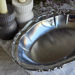 Platter Luxury Tableware Styling Classic Silver Centerpiece Vintage Silver <b>Bowl</b> Antique Silver Serveware Silver Decorative - Product Image 1