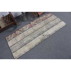 พรมวินเทจสไตล์ตุรกี ขนาด 2.3x5.1 ฟุต พรมลายพรางสีน้ำตาลทำจากขนสัตว์ - Product Image 2