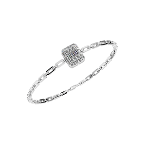 Moissanite Bracelet Diamant pour Femmes 950 Platine Chaîne Baguette Diamants Luxe Fine Jewelry Cadeaux Fêtes OEM ODM Personnalisé - Product Image 1