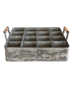 Caddy galvanizado portátil para elementos esenciales de picnic, incluidos platos, vasos, servilletas y cubiertos, lo que permite un fácil transporte para reuniones - Product Image 1