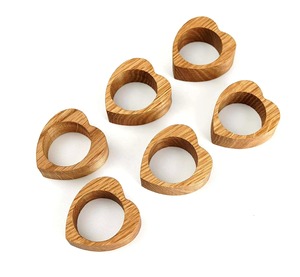 Servilletero de corazón de madera para Decoración de mesa rústica, bodas, eventos, fiestas, Hotel, comedor, acento romántico hecho a mano - Product Image 5
