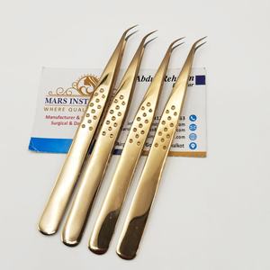 Pinzas Aislantes con Puntas de Fibra, Pinzas de Plasma Doradas para Extensiones de Pestañas, Punta Puntiaguda - Product Image 6