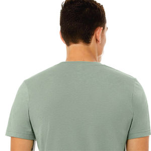 220 GSM Usine En Gros Hommes Cou T-shirt Lavage Personnalisé 100% Coton À Manches Courtes Coupe Slim avec Logo - Product Image 6